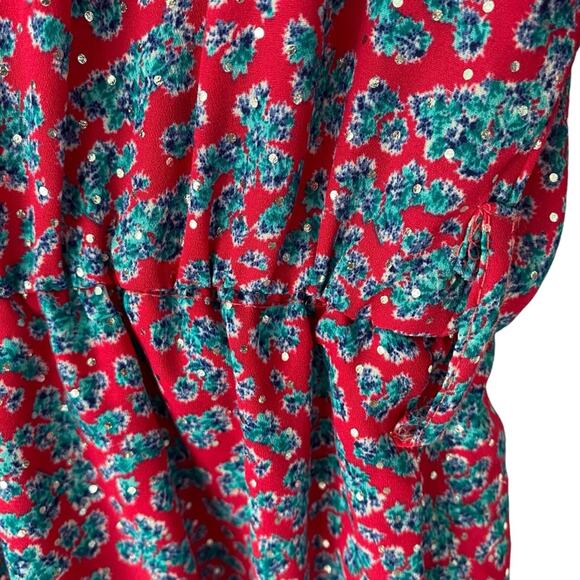 Sabina Musayev Liri Pink Ruffle Mini Dress Metallic Silver Dot Small no belt - Picture 6 of 8